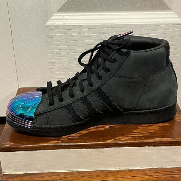 Adidas Pro Model Suede Superstar Metal Toe Midtop Sneakers Shoes Black Size 6.5 - Picture 6 of 11